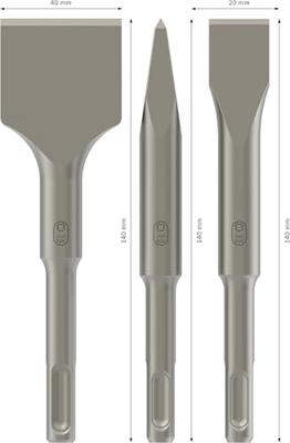 Bosch Professional Korte Beitelset SDS-Plus 140 mm 3-delig - 2608690180