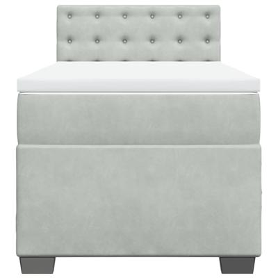 Boxspring met matras fluweel lichtgrijs 100x200 cm