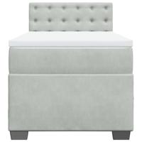 Boxspring met matras fluweel lichtgrijs 100x200 cm - thumbnail