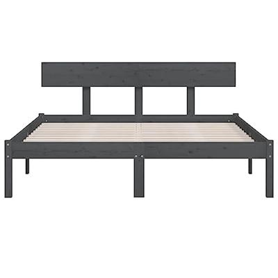 Bedframe massief grenenhout grijs 200x200 cm Bedframe massief grenenhout grijs 200x200 cm