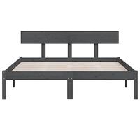 Bedframe massief grenenhout grijs 200x200 cm - thumbnail