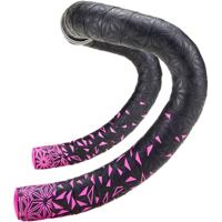 Supacaz - super sticky kush star fade stuurlint zwart / neon roze inclusief aluminium neon roze stuurplug - thumbnail