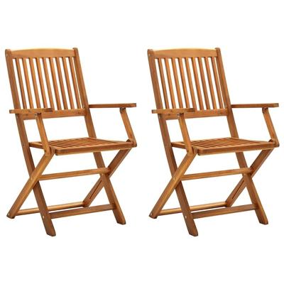 Tuinstoelen inklapbaar 2 st massief acaciahout