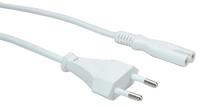 VALUE Euro stroomkabel met platte stekker naar C7, 2 polig, wit, 1 m - thumbnail