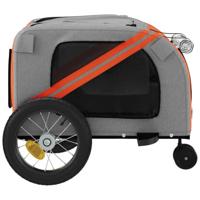 VidaXL Hondenfietstrailer oxford stof en ijzer oranje en zwart - thumbnail