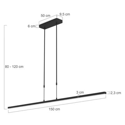 Steinhauer XXL led hanglamp Bande zwart 3320ZW