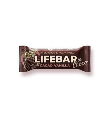 Lifefood Lifebar inchoco chocolade vanille raw bio 40 Gram