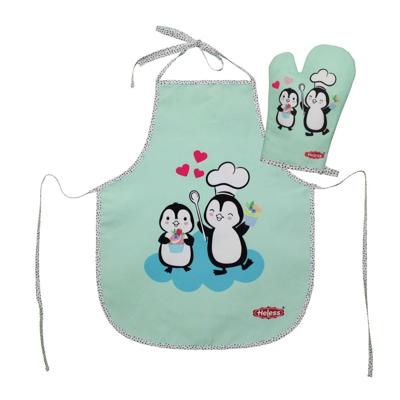 Heless Set kinderschort en ovenwant pinguin