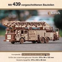 Eco Wood Fire Truck 3D Puzzel houten modelbouw DIY Knutselen - thumbnail