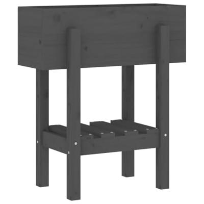 VidaXL Plantenbak 62x30x69 cm massief grenenhout grijs VidaXL Plantenbak 62x30x69 cm massief grenenhout grijs