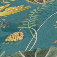 Livingwalls Famous Garden - Petrol - Planten - 393483 - thumbnail