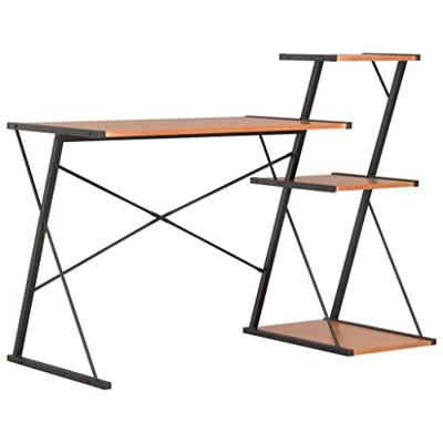 VidaXL Bureau met schap 116x50x93 cm zwart en bruin