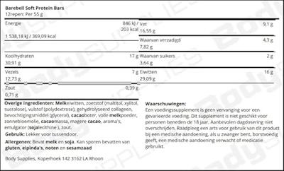 Barebells reep Soft Salty Chocolate, 55 g, pak van 12 stuks Barebells reep Soft Salty Chocolate, 55 g, pak van 12 stuks