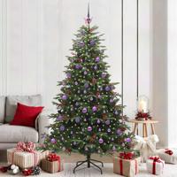 VidaXL Kunstkerstboom groen 210 cm pvc en metaal en plastic - thumbnail