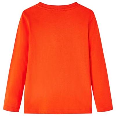 Kindershirt met lange mouwen racewagenprint 104 felroranje - thumbnail