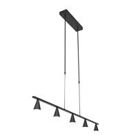 Steinhauer Hanglamp Vortex 5 lichts L 120 cm zwart - thumbnail