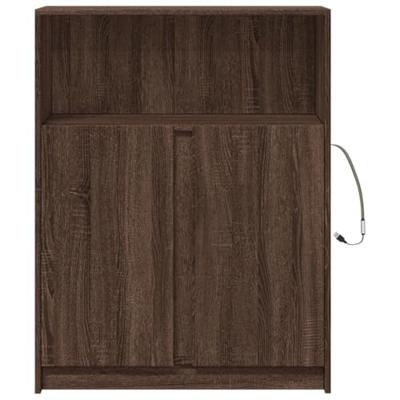Dressoir met LED 77x34x100 cm bewerkt hout bruin eikenkleur Dressoir met LED 77x34x100 cm bewerkt hout bruin eikenkleur