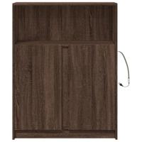 Dressoir met LED 77x34x100 cm bewerkt hout bruin eikenkleur - thumbnail