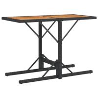 3-delige Bistroset met kussens poly rattan zwart - thumbnail