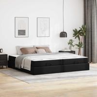 Bedframe met matras met matras Zwart 200 x 200 cm Kunstleer - thumbnail