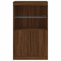 Dressoir met LED-verlichting 60,5x37x100 cm bruineikenkleurig - thumbnail