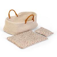 Gebreide poppenreiswieg - 35 cm - thumbnail