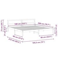 Bedframe Wasbruin 180 x 200 cm Massief grenenhout - thumbnail