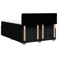 Boxspring met matras stof zwart 140x200 cm - thumbnail
