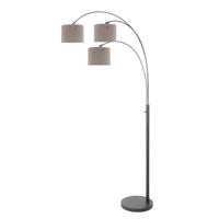 Steinhauer VloerlampSparkled Light zwart met taupe kappen - 3823ZW - thumbnail