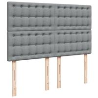 Boxspring met matras stof lichtgrijs 160x200 cm - thumbnail