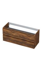Onderkast INK 2 laden greeploos met houten keerlijst 120 cm x 45 cm x 52 cm Noten 1257157 - thumbnail