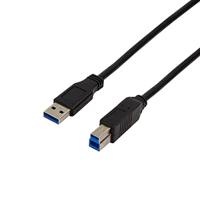 LogiLink USB-kabel USB 3.2 Gen1 (USB 3.0 / USB 3.1 Gen1) USB-A stekker, USB-B stekker 1.00 m Zwart CU0023 - thumbnail
