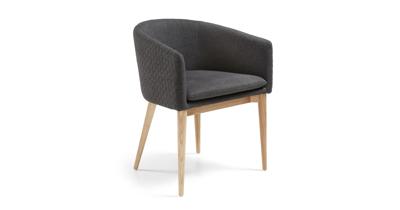 Kave Home eetkamerstoel 'Harlan' stof, kleur donkergrijs