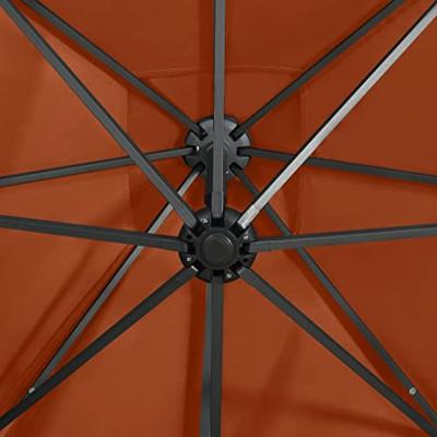 VidaXL Zweefparasol met paal en led-verlichting 250 cm terracottakleur