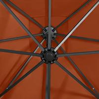 Zweefparasol met paal en LED-verlichting 250 cm terracottakleur - thumbnail