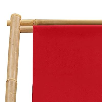 VidaXL Ligstoel bamboe en canvas rood