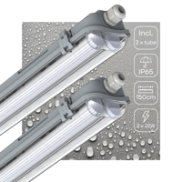 2 PACK - LED&apos;s Light LED TL dubbel armatuur 150 cm - Compleet met 2 LED TL buizen 150 cm - 5760lm - thumbnail