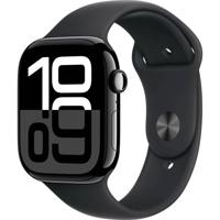 Apple Watch Series 10 (GPS 46 mm) Smartwatch - Kast van gitzwart aluminium - Zwart sportbandje (S/M). Conditie bijhouden, Ecg-app, always on Retina-display, waterbestendig - thumbnail
