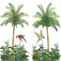 Amscan Wanddecoratie poster tropical 165 cm set van 2 | 18 stuks - thumbnail