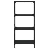 Boekenkast 4-laags 59x35x132 cm bewerkt hout zwart - thumbnail