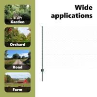 VidaXL Hek met paal groen 1,2 x 10 m staal en pvc - thumbnail