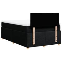 Boxspring met matras stof zwart 120x200 cm - thumbnail