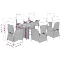 7-delige Tuinset met kussens poly rattan zwart - thumbnail