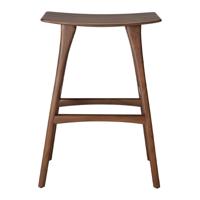 Ethnicraft Barkruk 'Osso' Gevernist Teakhout, kleur Bruin (zithoogte 78cm) - thumbnail