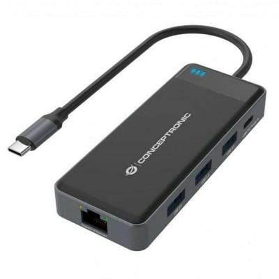 Conceptronic DONN14G laptop dock & poortreplicator Bedraad USB 3.2 Gen 1 (3.1 Gen 1) Type-C Grijs