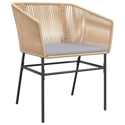 5-delige Tuinset met kussens poly rattan glas bruin