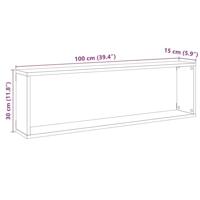 Wandrekken Kubusvormig 2 st 100x15x30 cm spaanplaat zwart - thumbnail