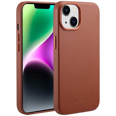 Accezz MagSafe Leather Backcover iPhone 14 Telefoonhoesje Bruin Accezz MagSafe Leather Backcover iPhone 14 Telefoonhoesje Bruin
