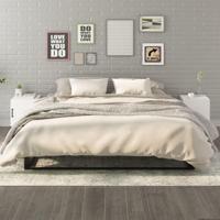 Nachtkastjes 2 st bewerkt hout wit - thumbnail