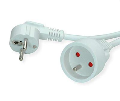 VALUE Stroom verlengkabel met aarde, 230VAC, UTE versie, wit, 5 m